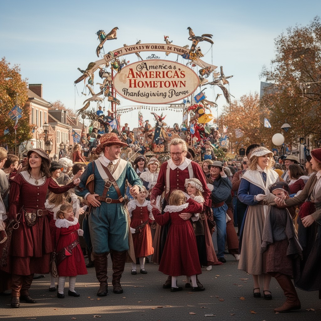 AI-generated illustration of America’s Hometown Thanksgiving Parade