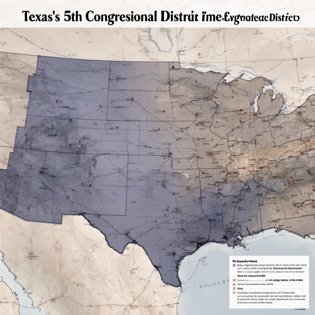 AI-generated illustration of Texas's 5th congressional district