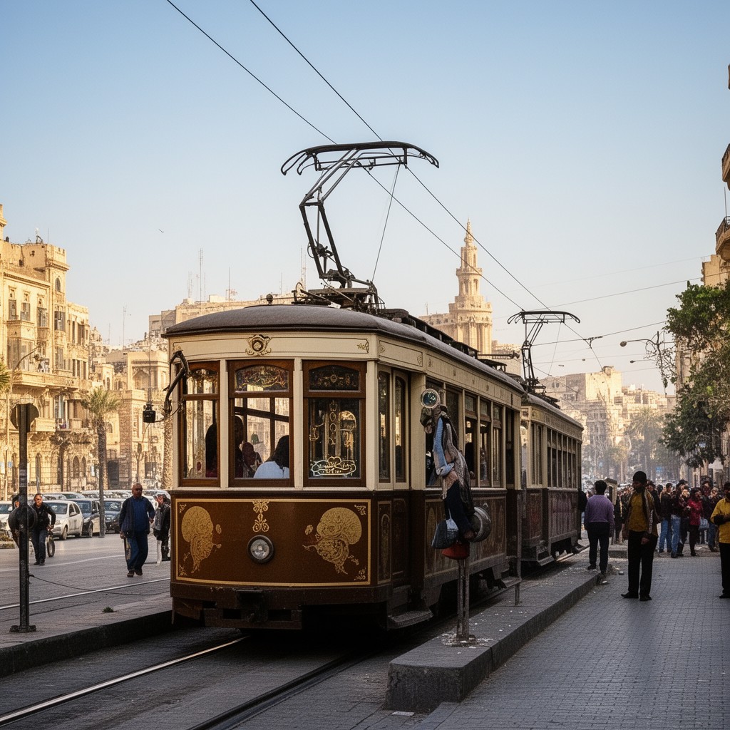 AI-generated illustration of Alexandria tram