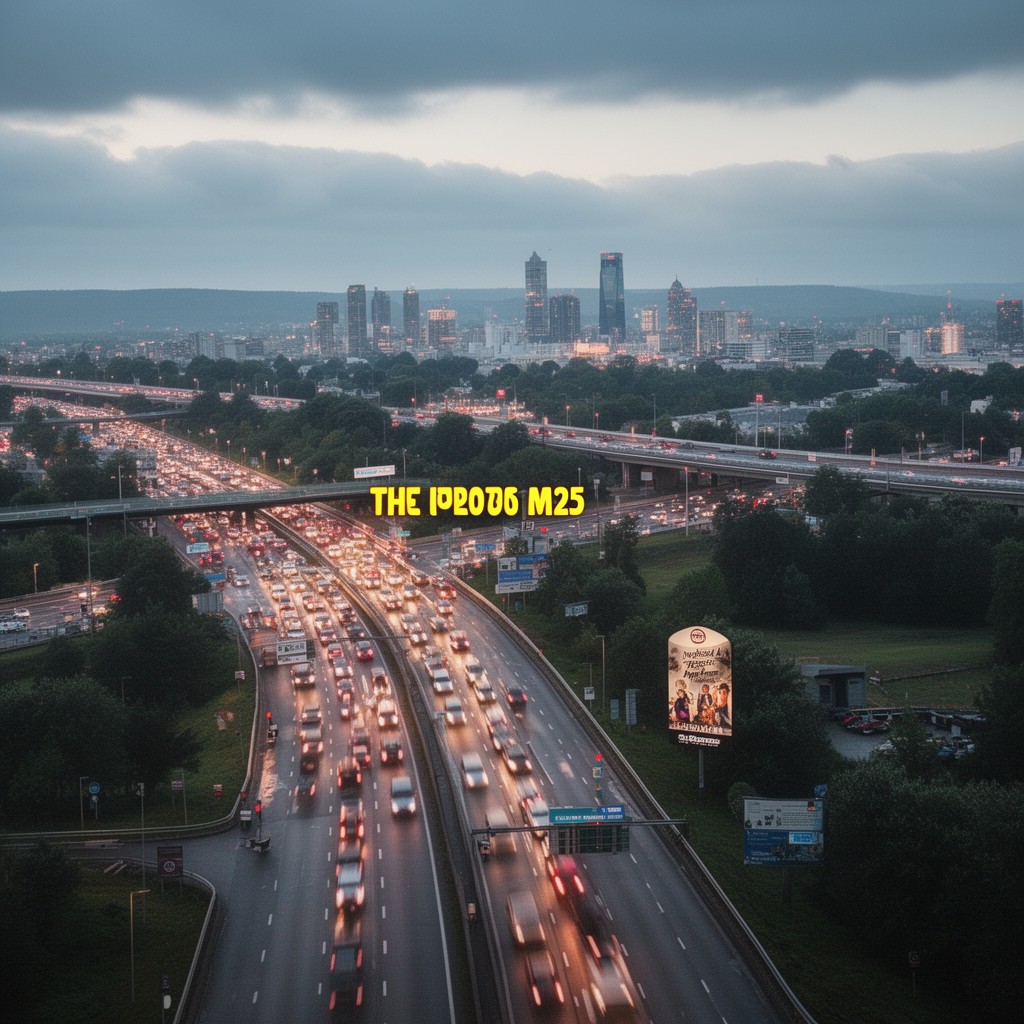 AI-generated illustration of M25 motorway