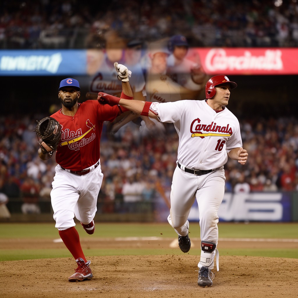 AI-generated illustration of Cubs–Cardinals rivalry