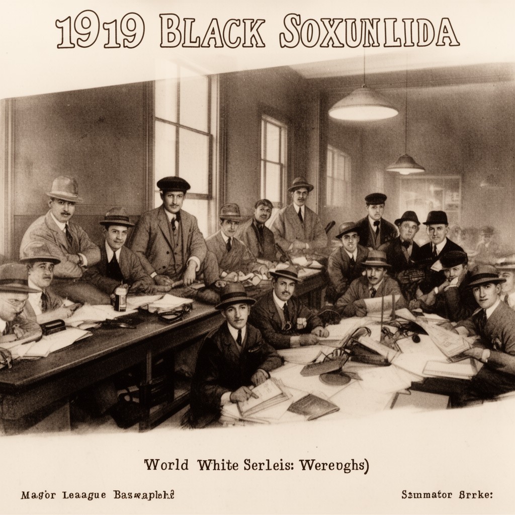 AI-generated illustration of 1919 Black Sox Scandal