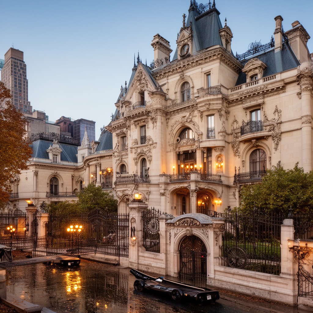 AI-generated illustration of William K. Vanderbilt House (Petit Château), New York