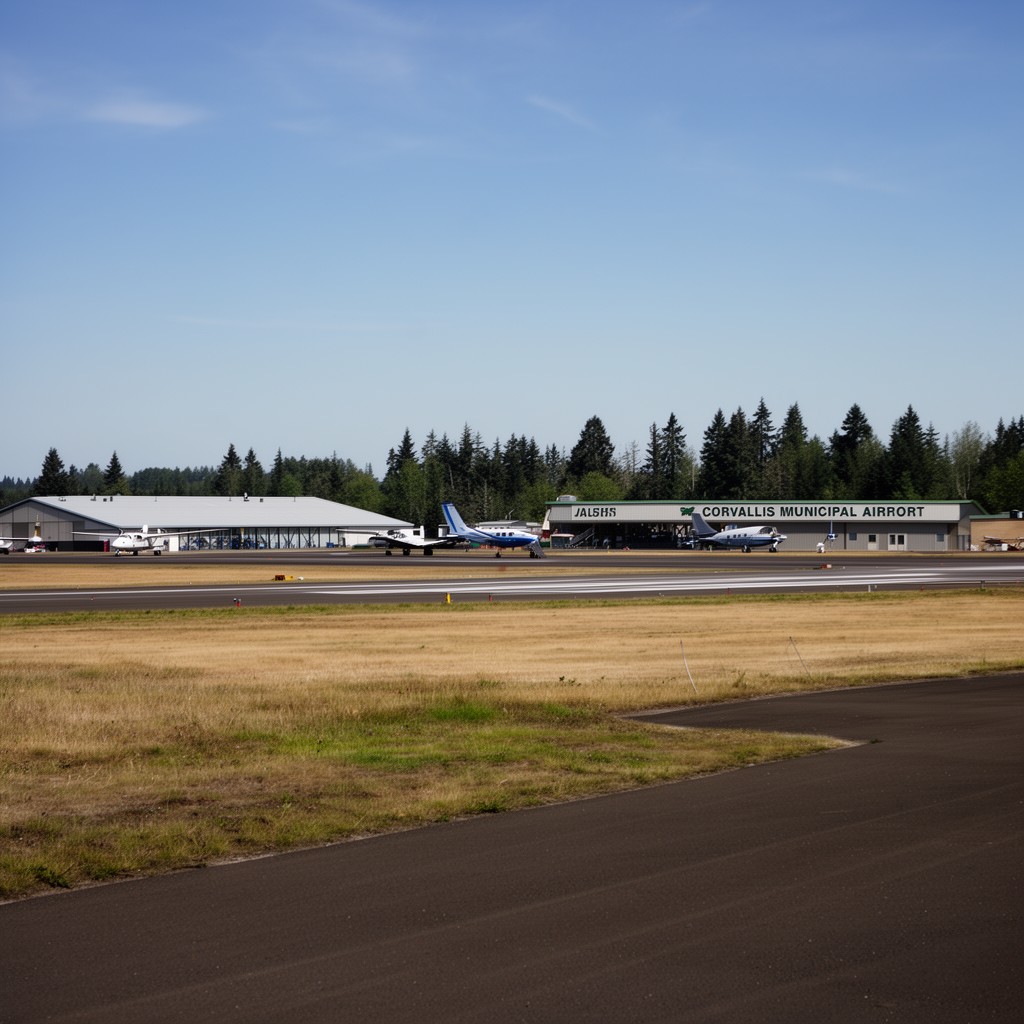 AI-generated illustration of Corvallis Municipal Airport