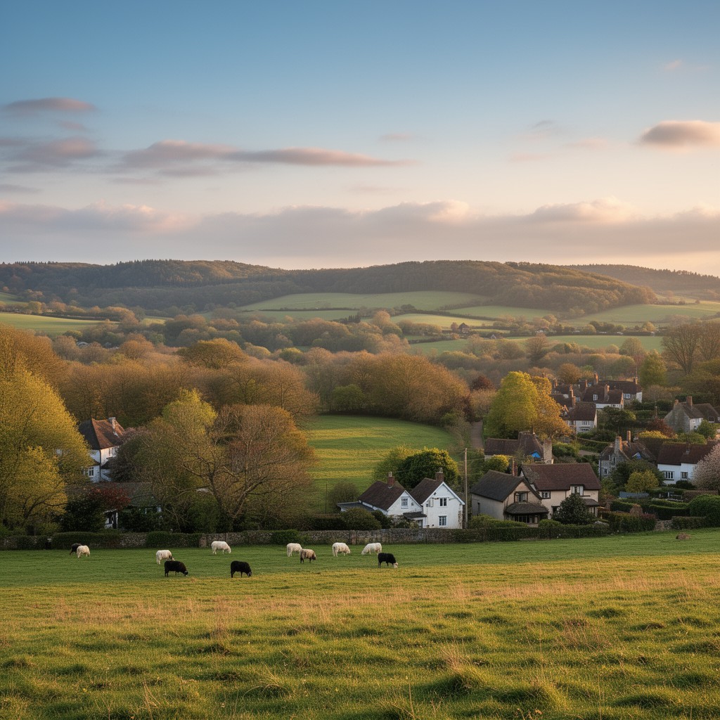 AI-generated illustration of Surrey Hills Area of Outstanding Natural Beauty