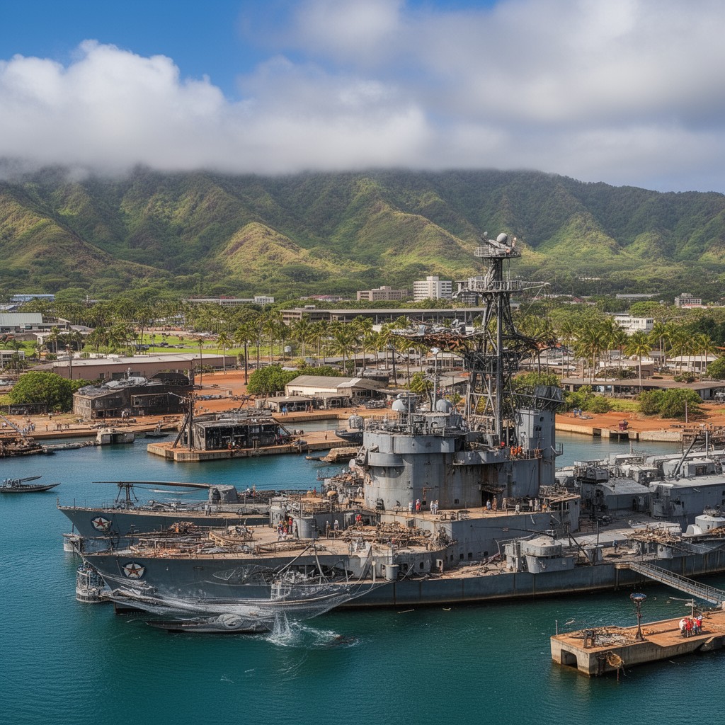 AI-generated illustration of Pearl Harbor, Oahu, Hawaii, United States