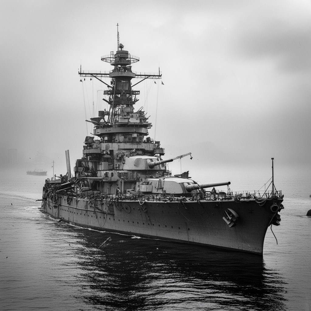 AI-generated illustration of USS Oklahoma (BB-37)