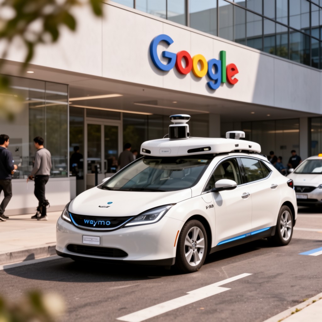 AI-generated illustration of Google self-driving car project