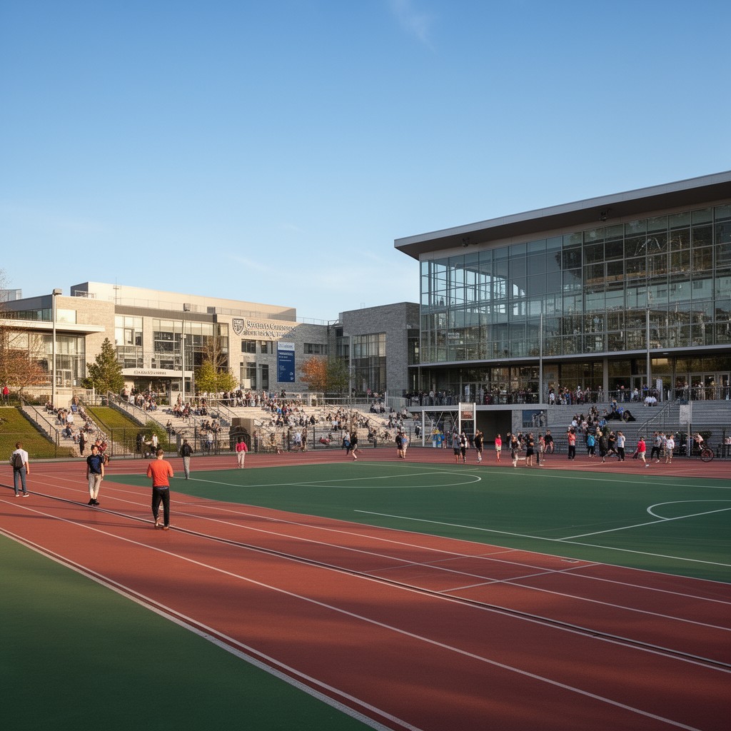 AI-generated illustration of Queen's Centre