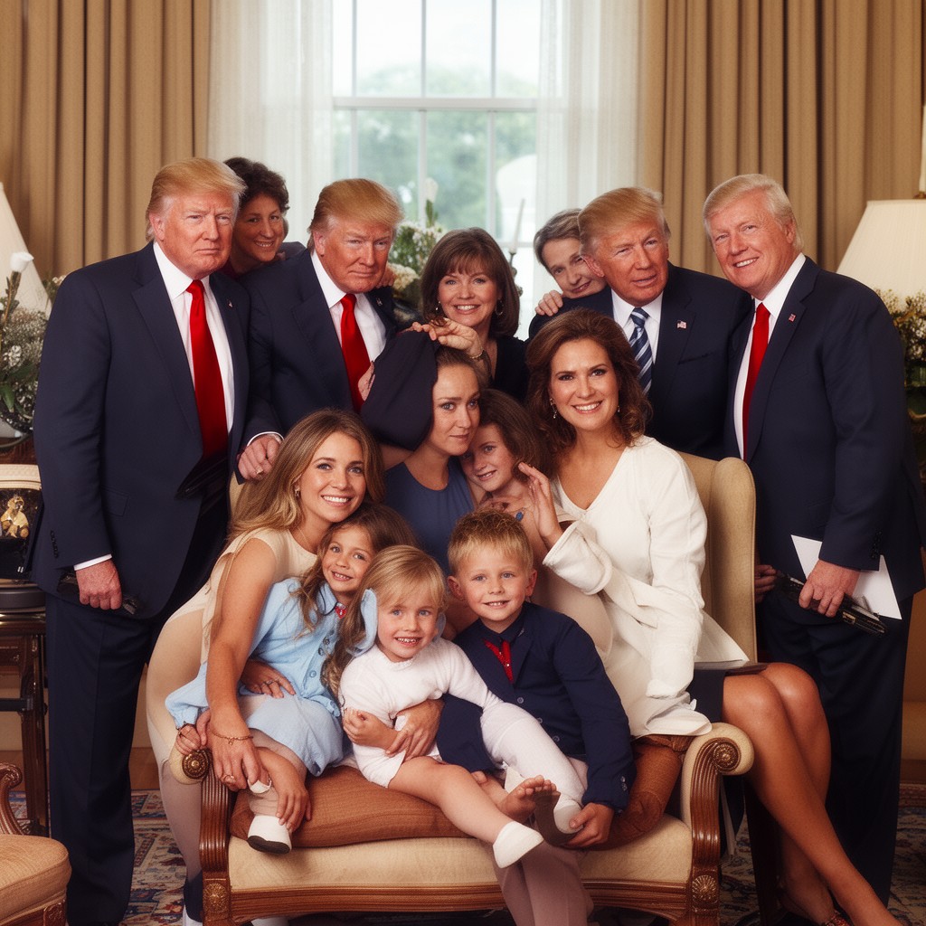 AI-generated illustration of Trump family