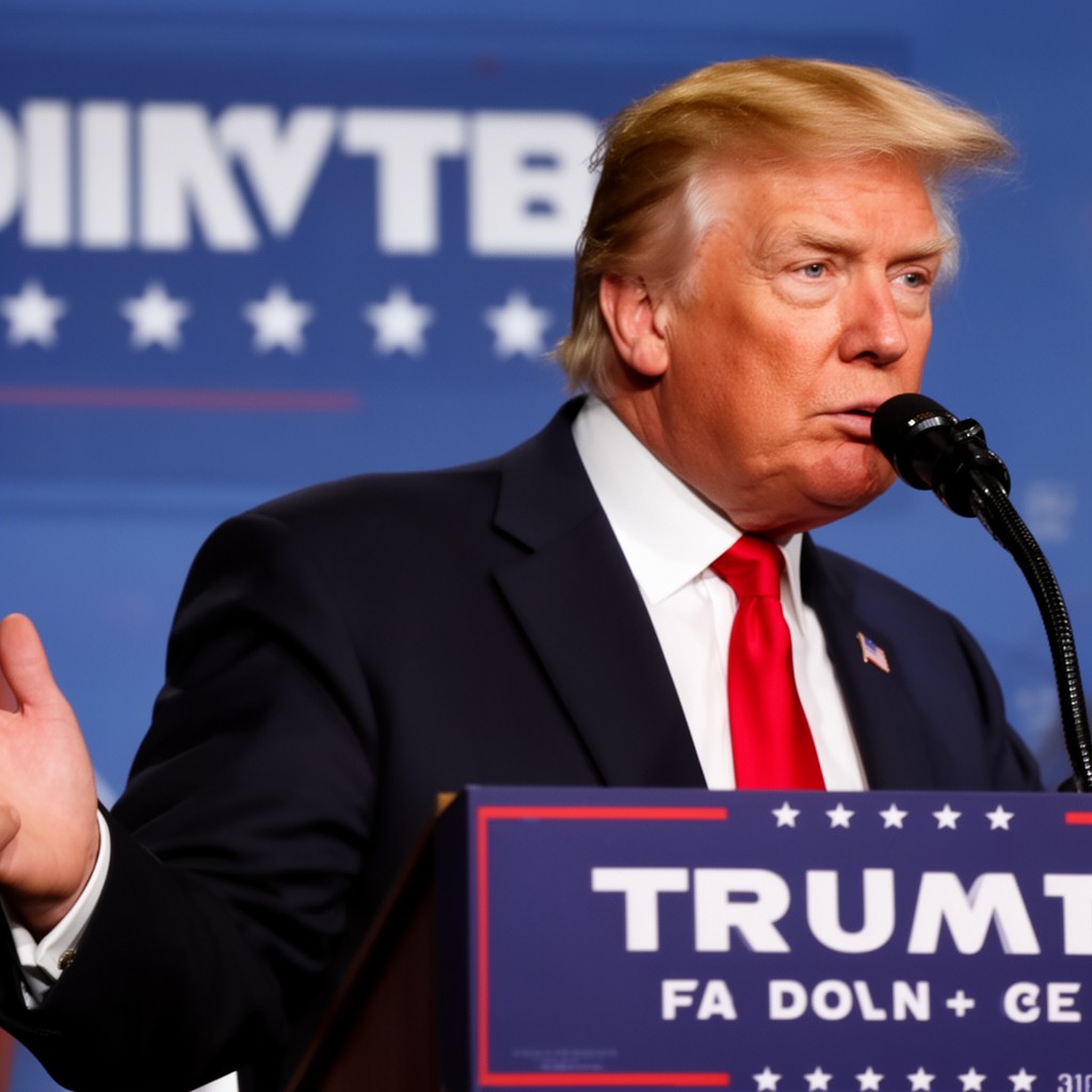 AI-generated illustration of Donald Trump presidential campaigns