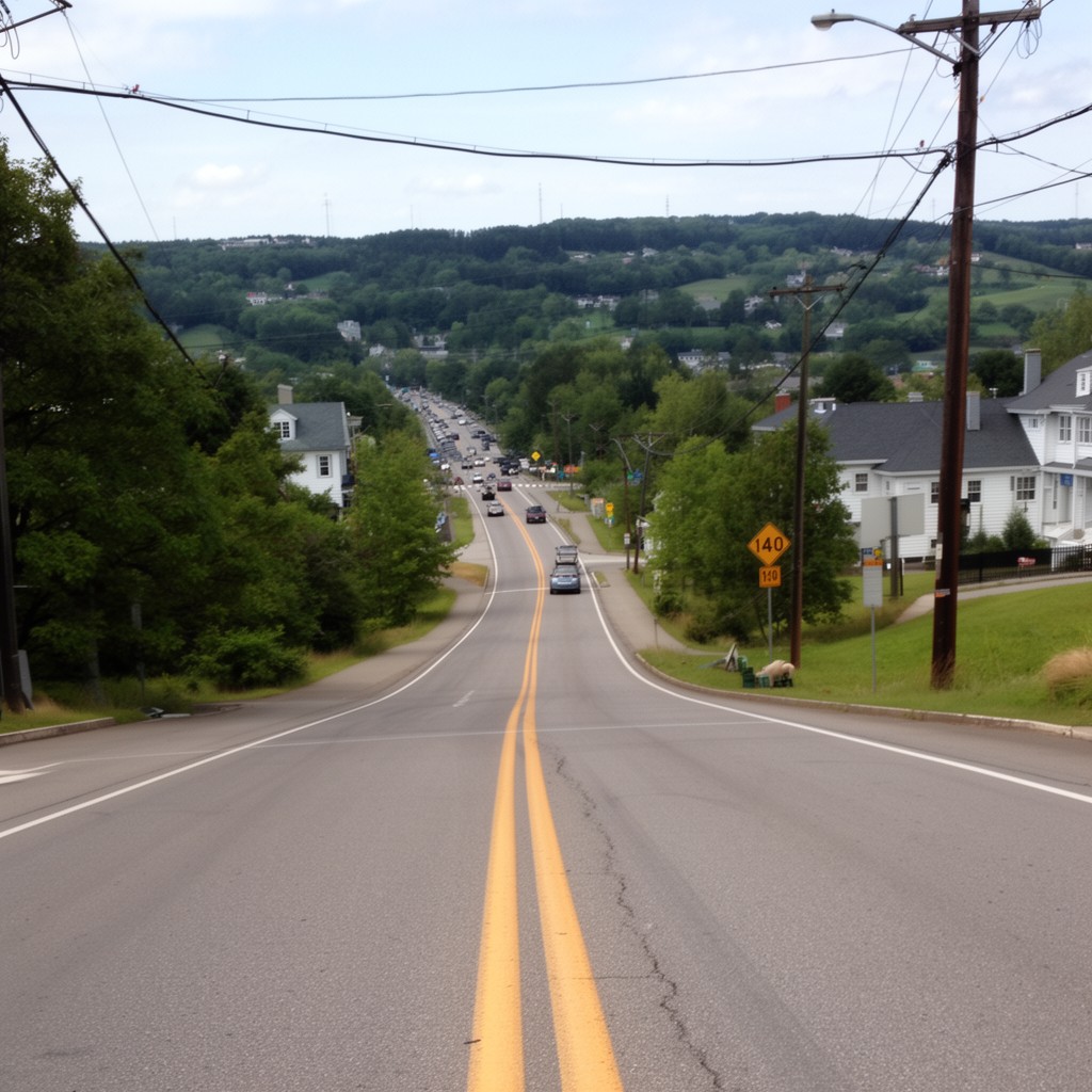 AI-generated illustration of Route 140 (Massachusetts) in Gardner, Massachusetts
