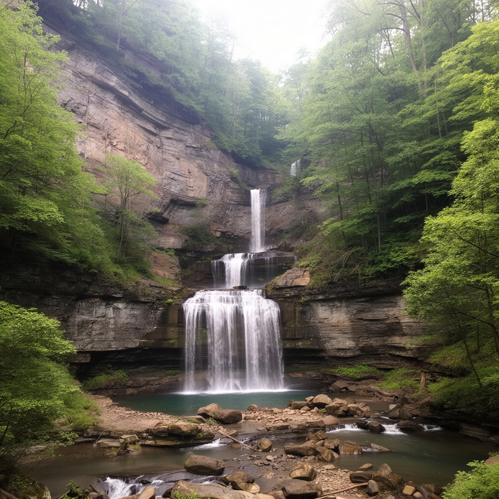 AI-generated illustration of Buttermilk Falls State Park