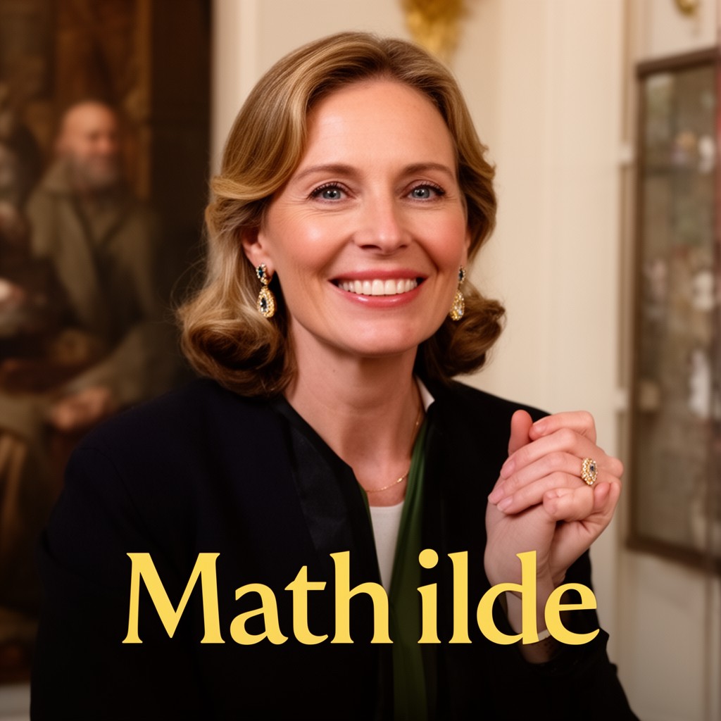 AI-generated illustration of Mathilde of Belgium