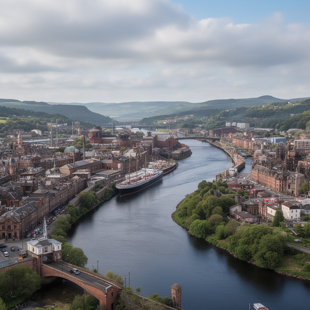 AI-generated illustration of River Clyde