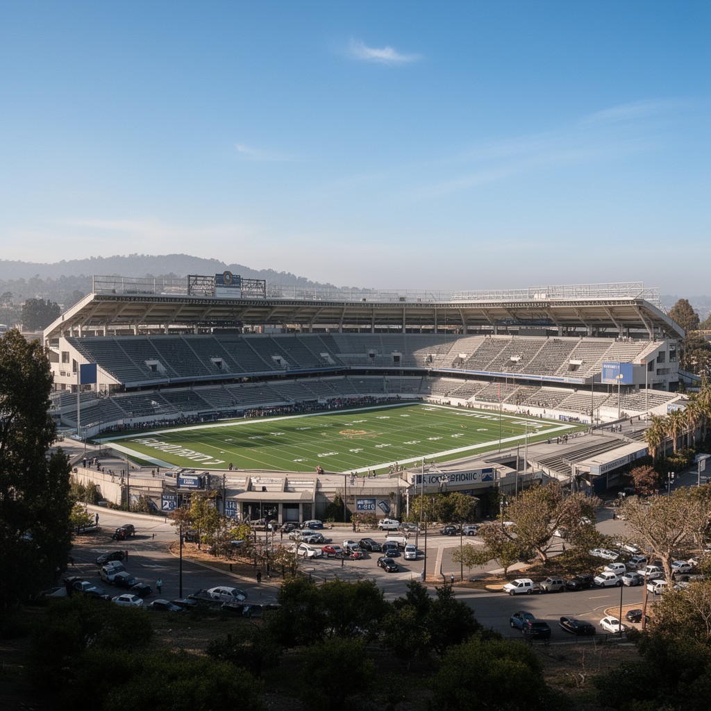AI-generated illustration of California Memorial Stadium