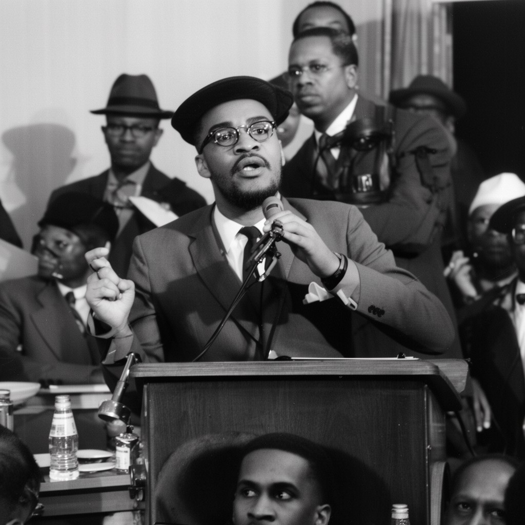 AI-generated illustration of Malcolm X