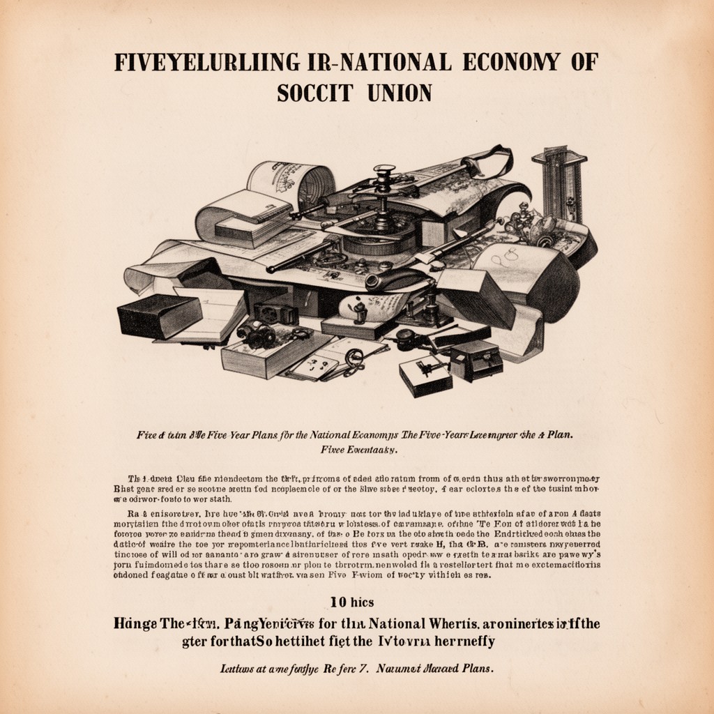 AI-generated illustration of Five-Year Plans for the National Economy of the Soviet Union