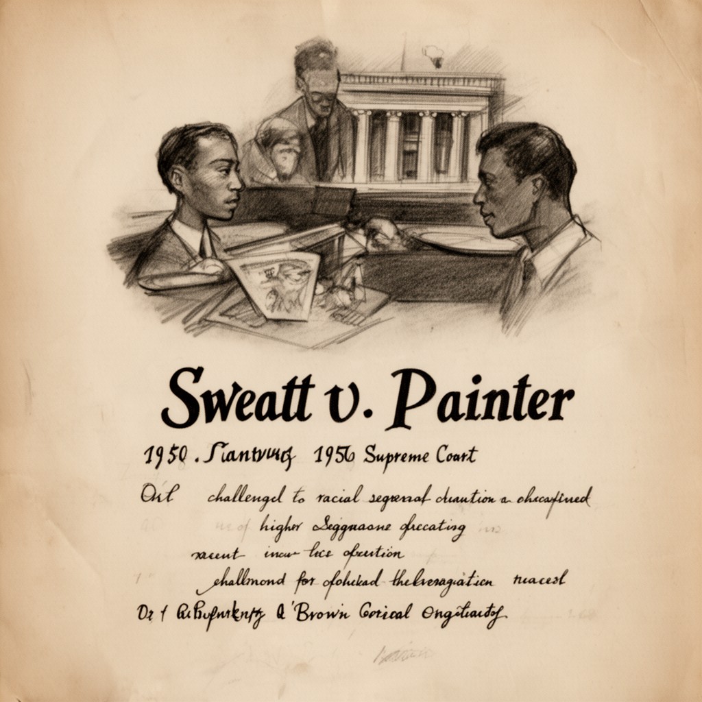 AI-generated illustration of Sweatt v. Painter