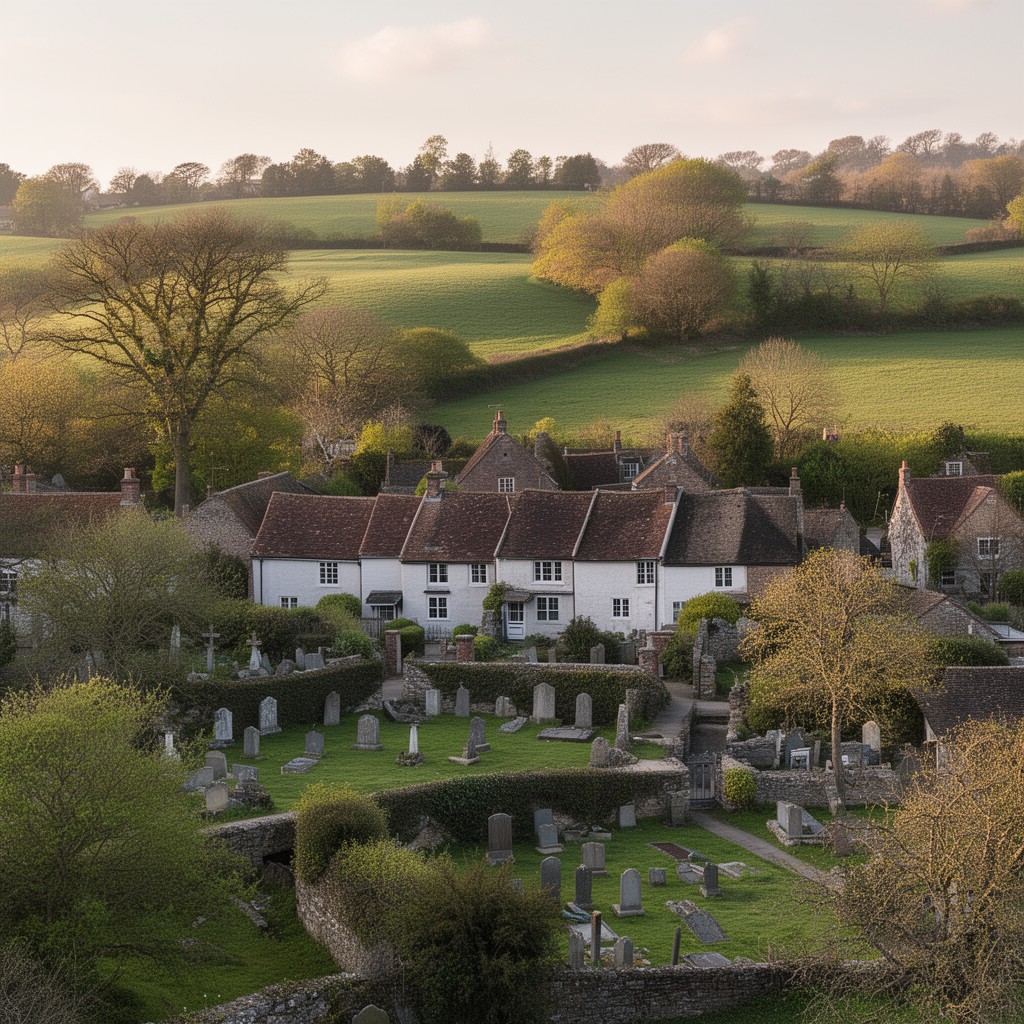 AI-generated illustration of Binsted, Hampshire, England