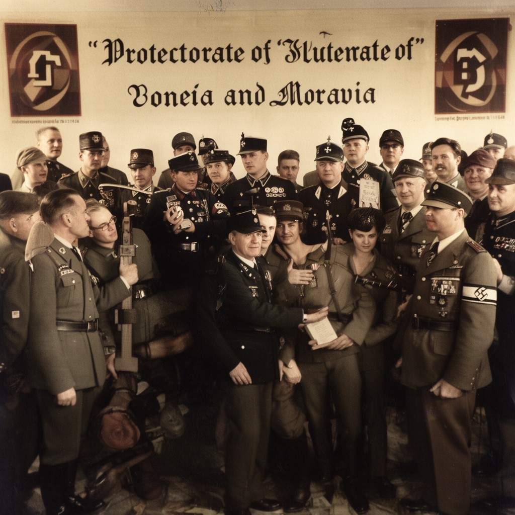 AI-generated illustration of Protectorate of Bohemia and Moravia authorities