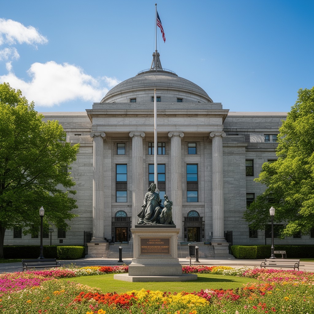 AI-generated illustration of Maine Supreme Judicial Court (state capital location)