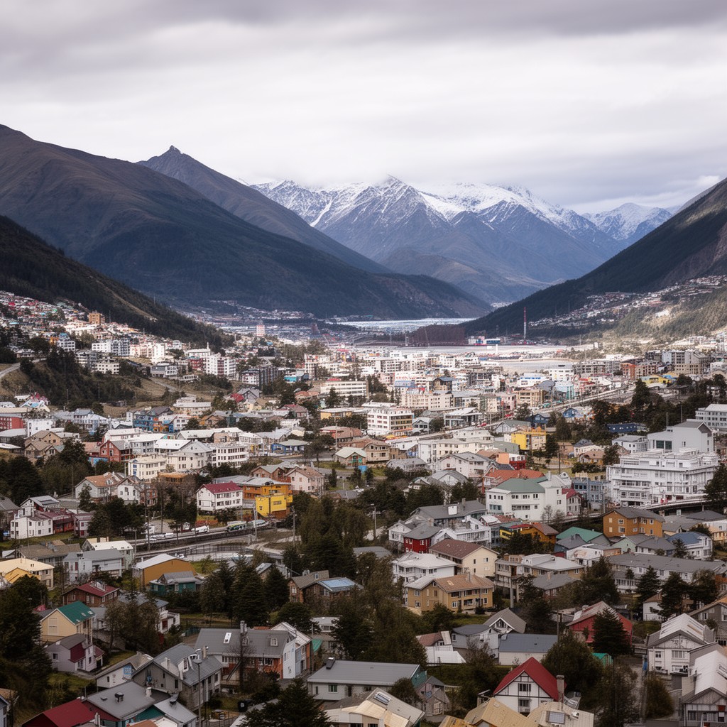 AI-generated illustration of Ushuaia, Tierra del Fuego, Argentina