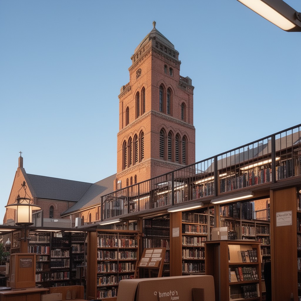 AI-generated illustration of Stanford University Libraries