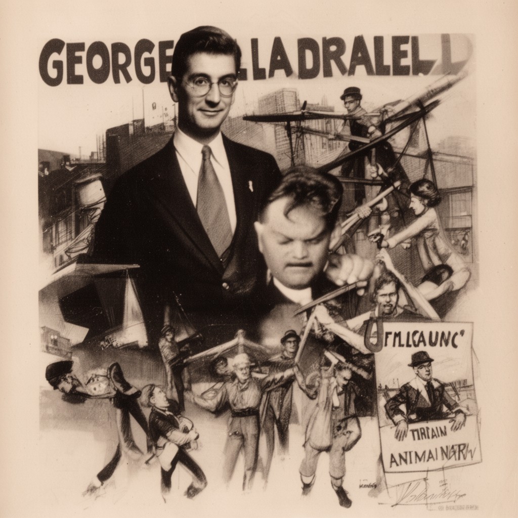 AI-generated illustration of George Orwell