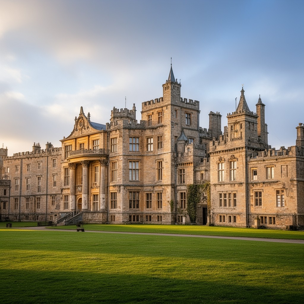 AI-generated illustration of Grimsthorpe Castle (remodelling)
