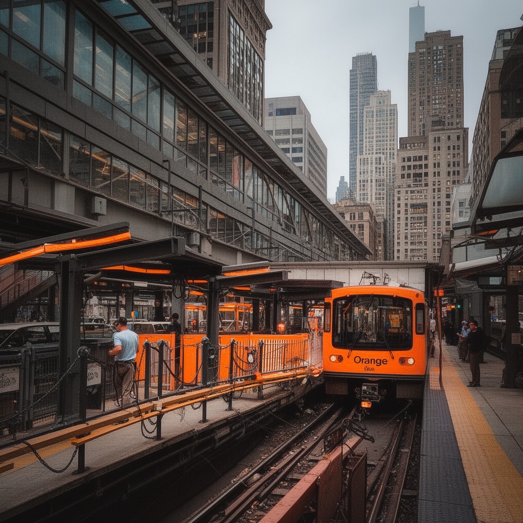 AI-generated illustration of Orange Line
