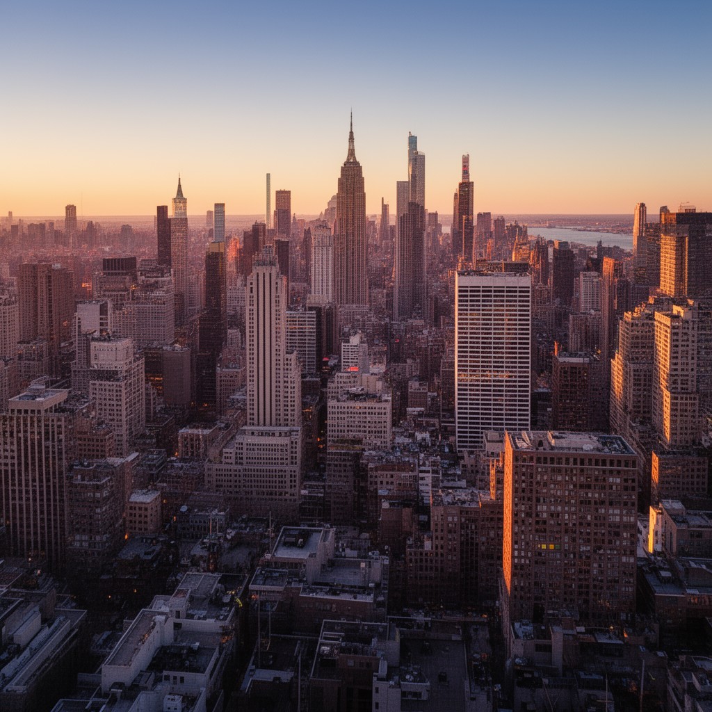AI-generated illustration of Lower Manhattan