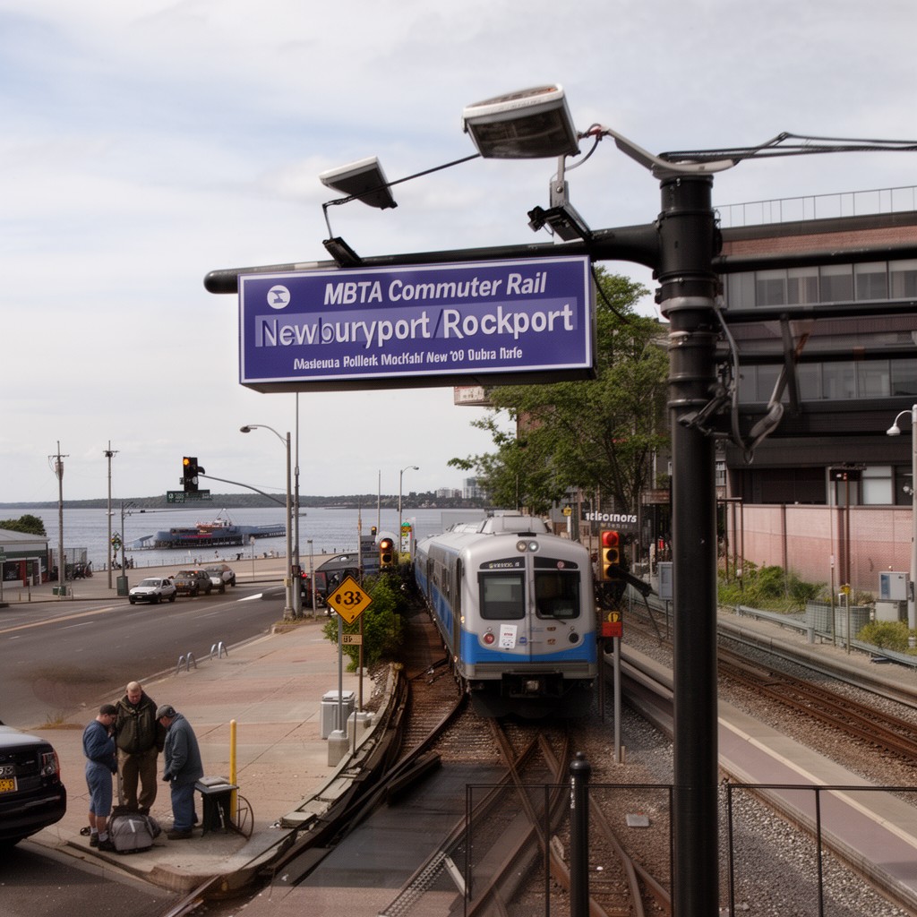 AI-generated illustration of MBTA Commuter Rail Newburyport/Rockport Line
