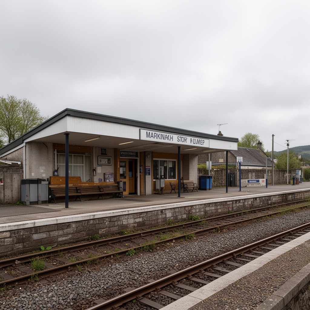 AI-generated illustration of Markinch railway station