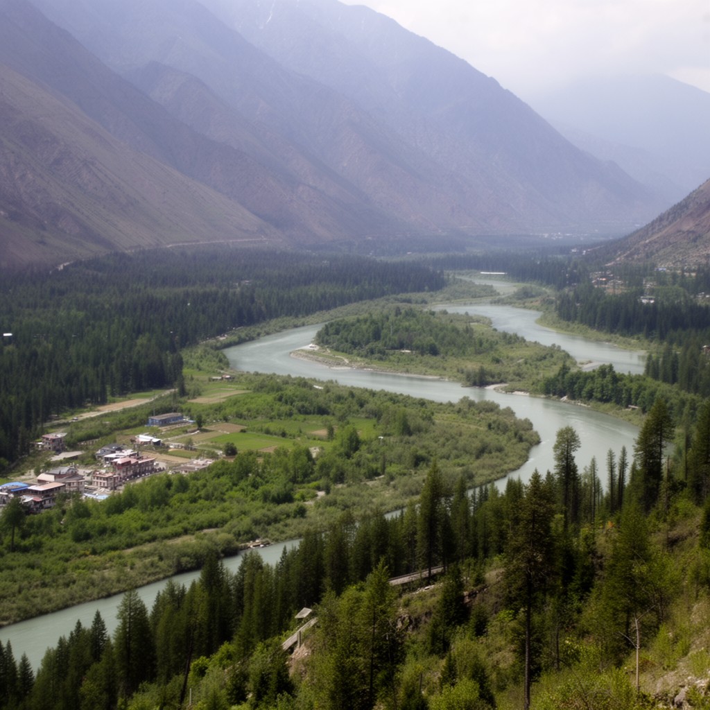 AI-generated illustration of Chenab River