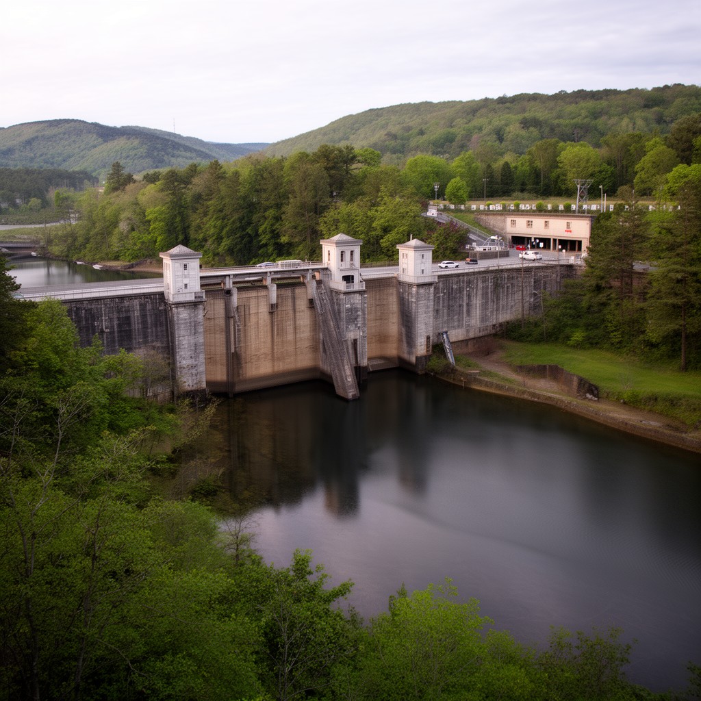 AI-generated illustration of Croton Falls Dam