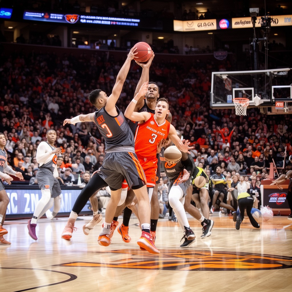 AI-generated illustration of Oregon State Beavers men's basketball