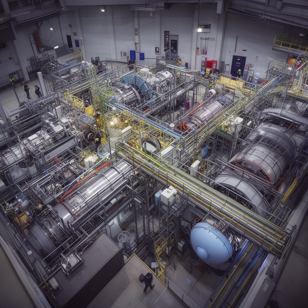 AI-generated illustration of CERN accelerator complex