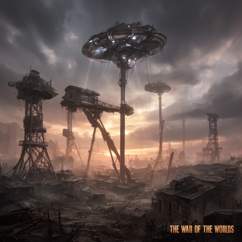 AI-generated illustration of The War of the Worlds