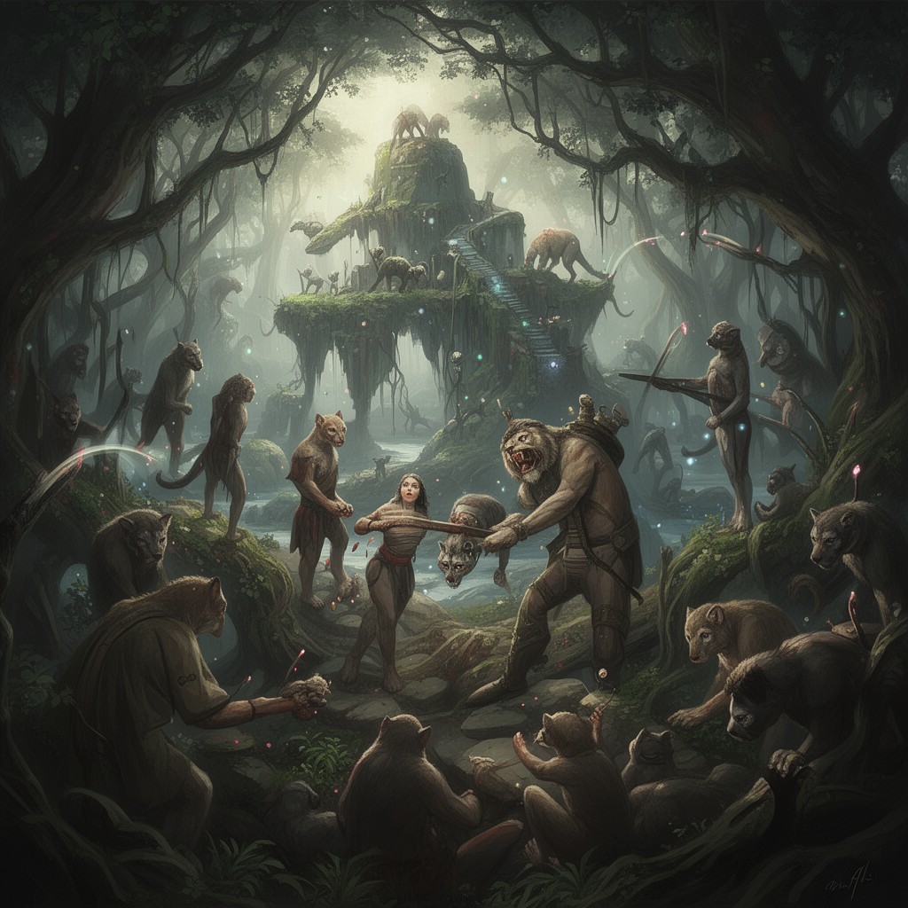 AI-generated illustration of The Island of Doctor Moreau