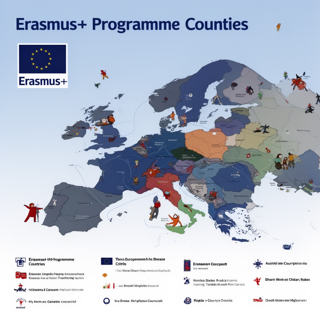 AI-generated illustration of Erasmus+ Programme Countries