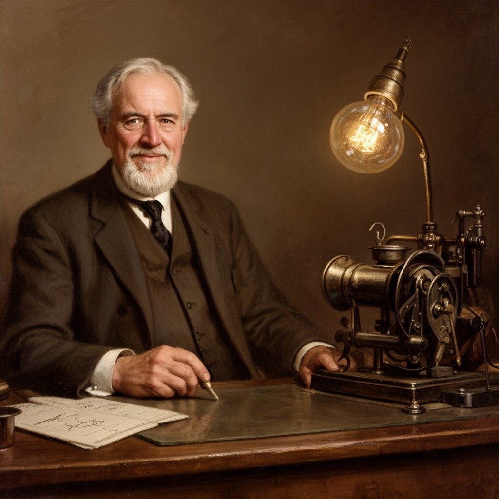 AI-generated illustration of Thomas Alva Edison