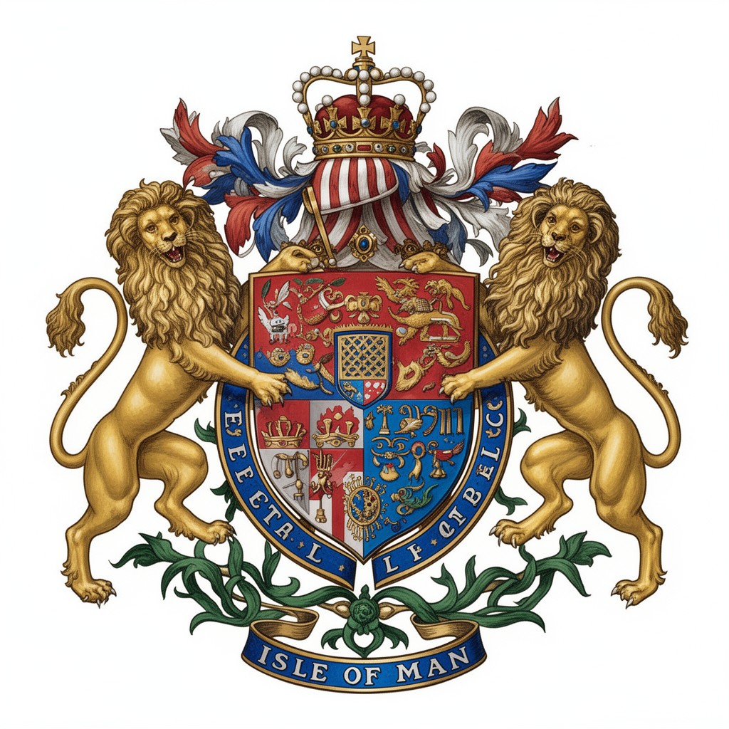 AI-generated illustration of Royal coat of arms used in the Isle of Man