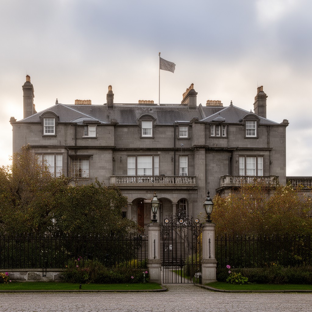 AI-generated illustration of Government House, Onchan