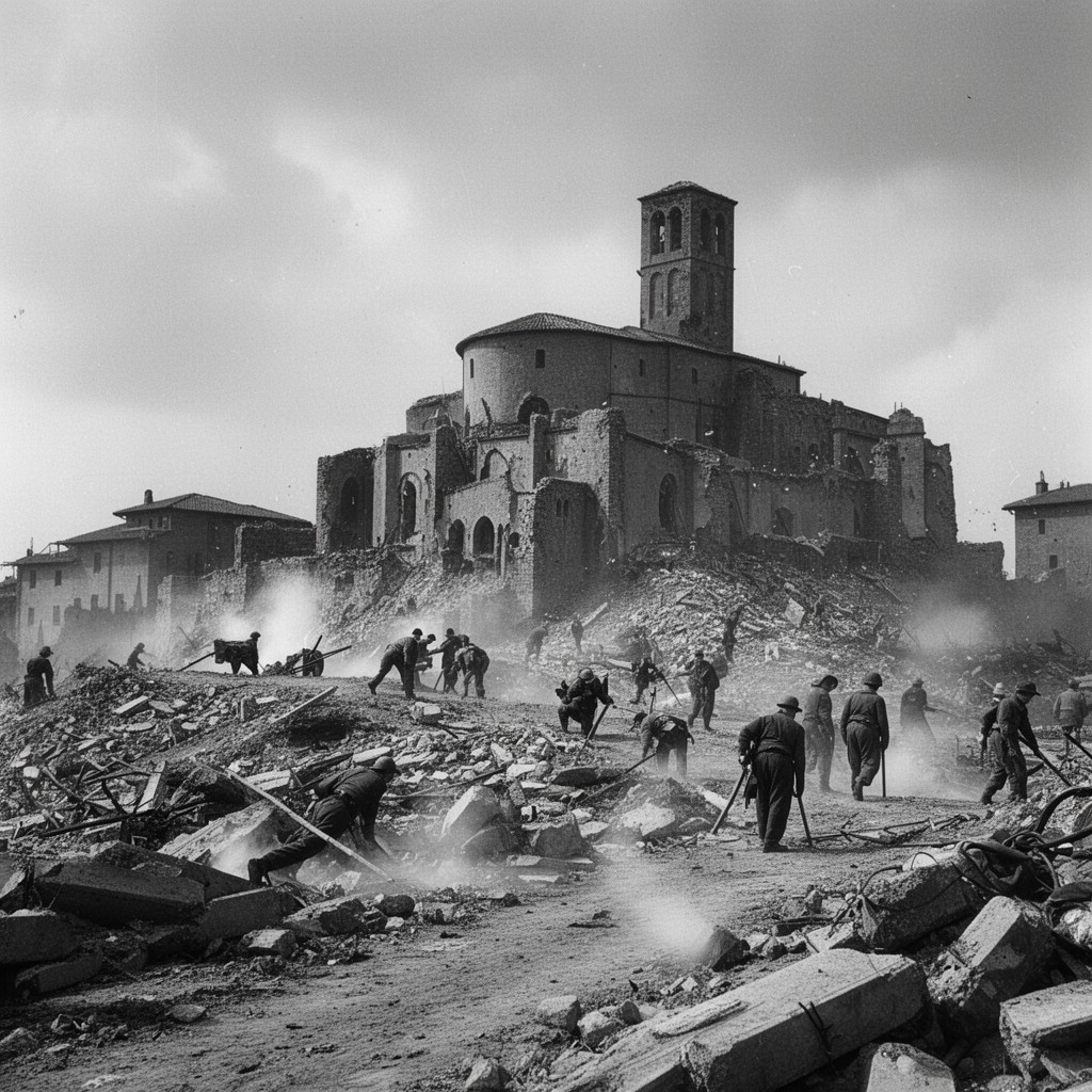 AI-generated illustration of Battle of Monte Cassino