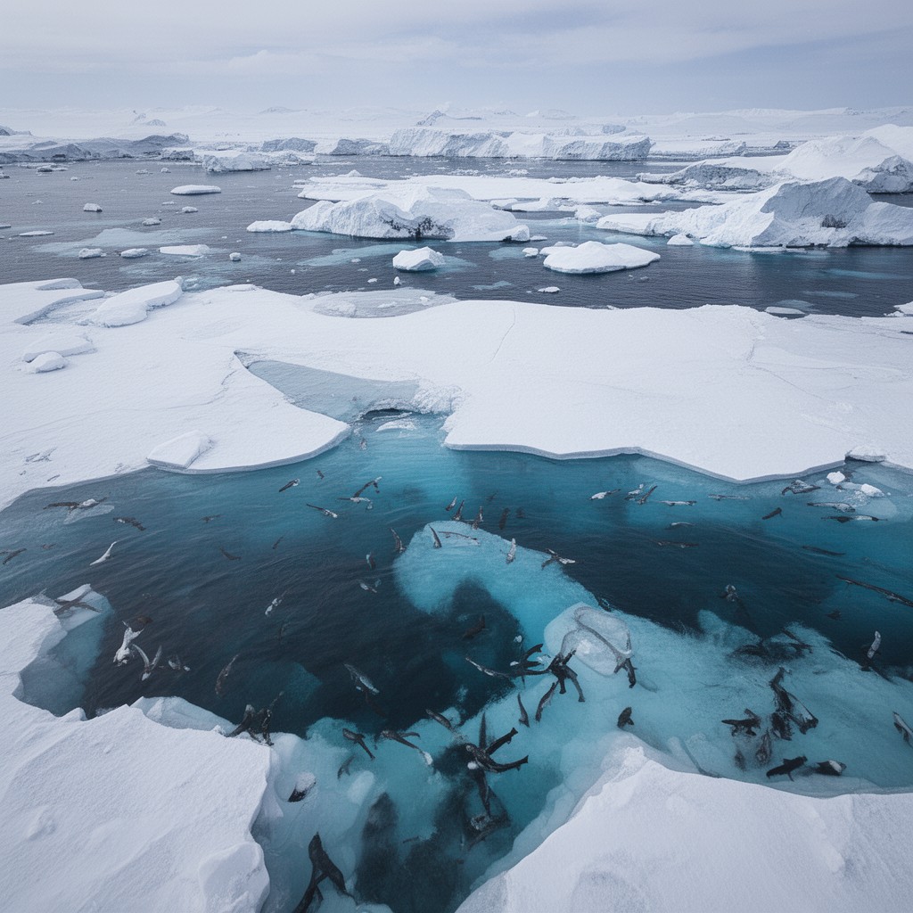 AI-generated illustration of Antarctic Convergence