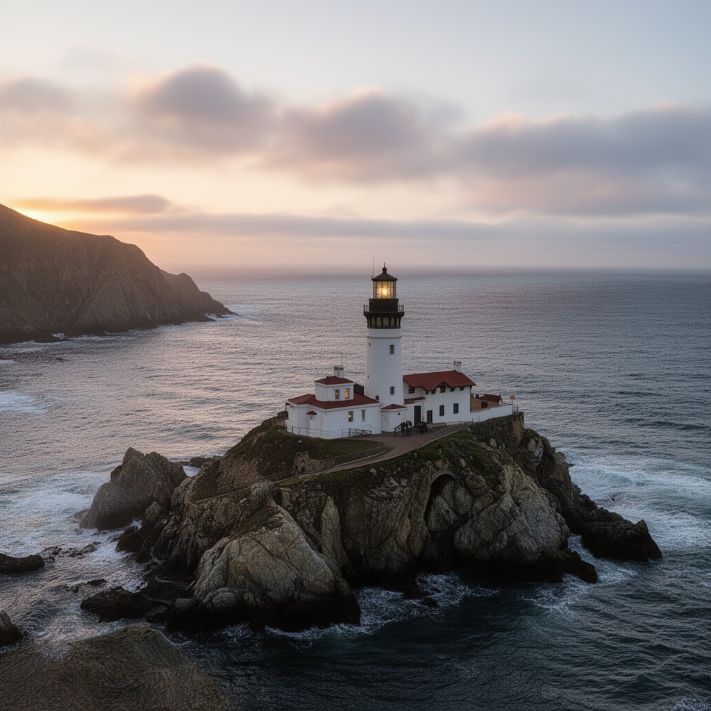 AI-generated illustration of Point Sur Lighthouse