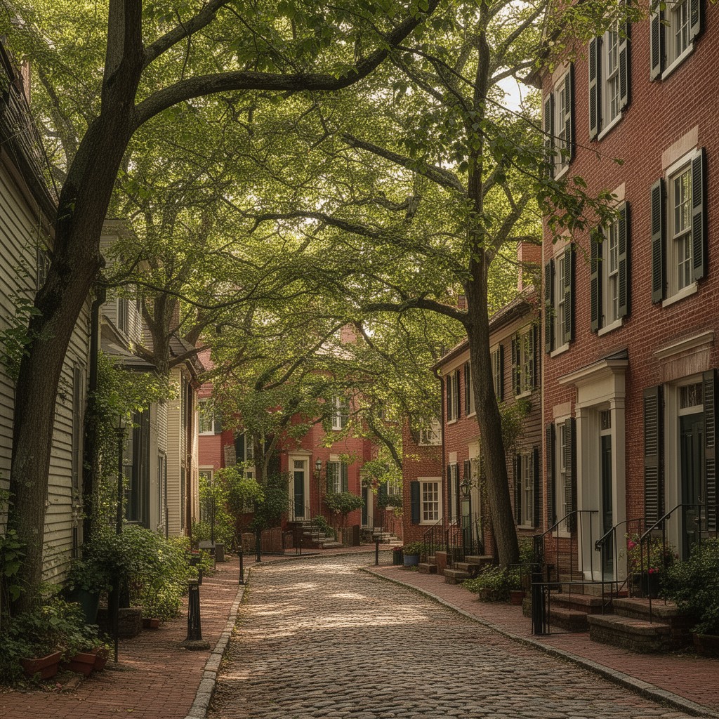 AI-generated illustration of Brattle Street Historic District