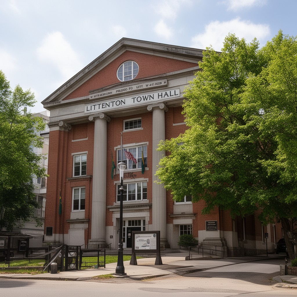AI-generated illustration of Littleton Town Hall