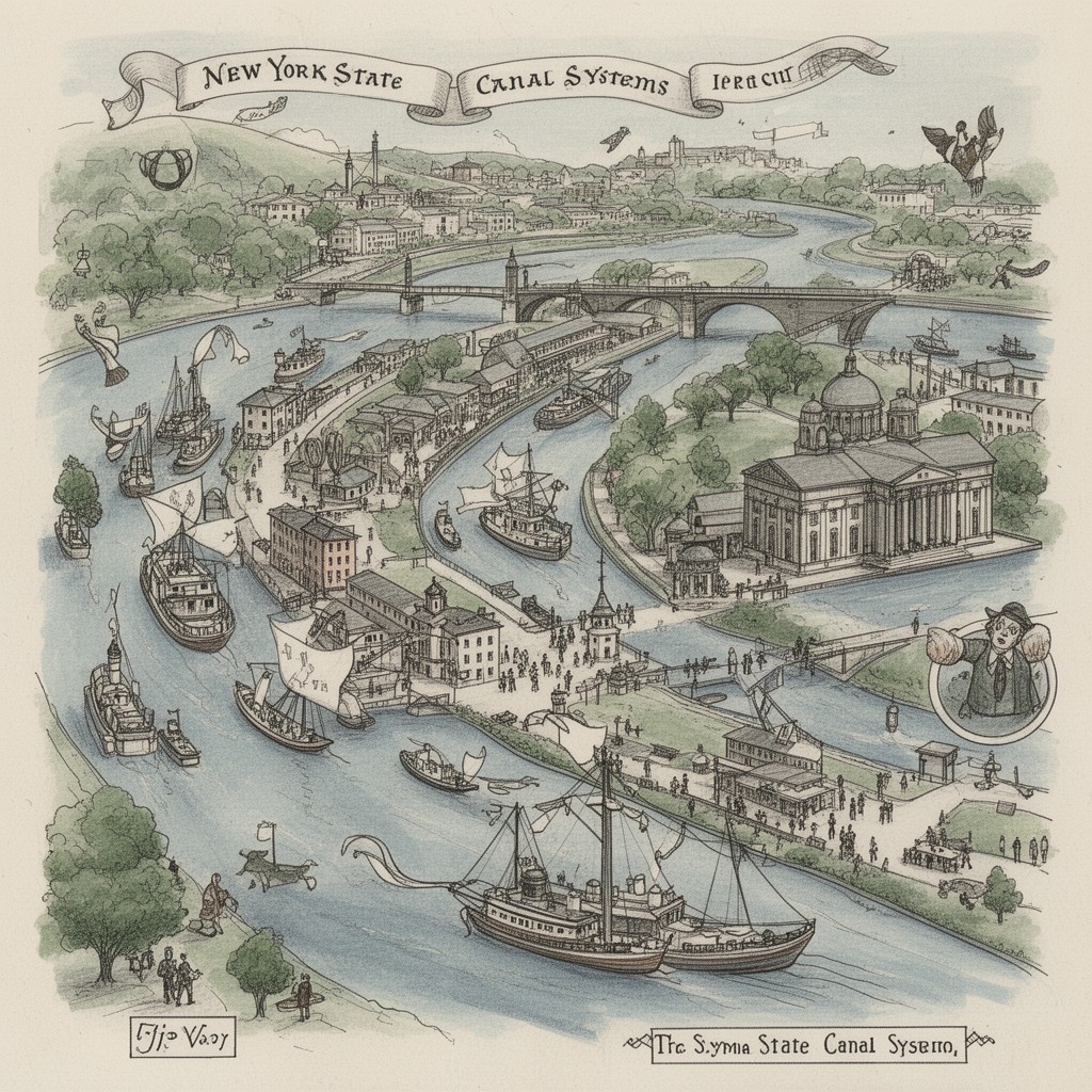 AI-generated illustration of New York State Canal System